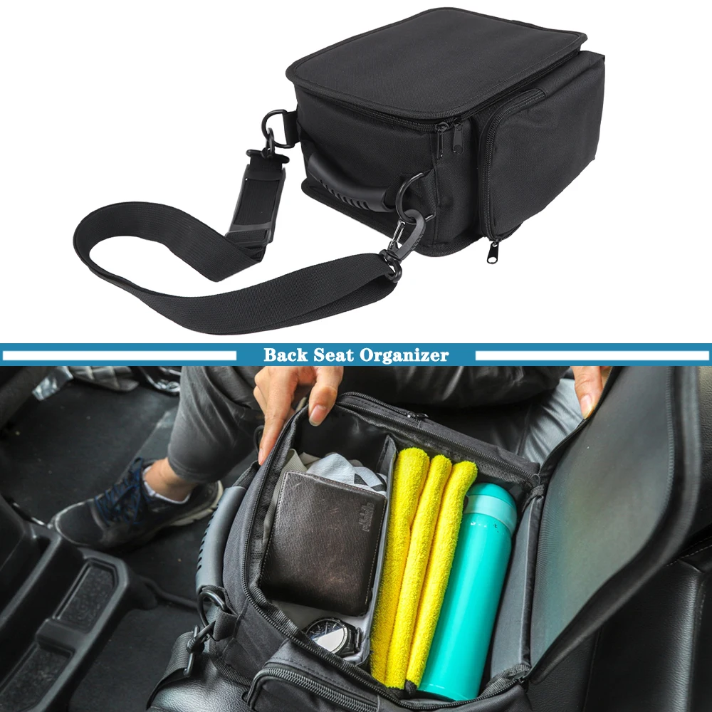 for Jeep Wrangler JL JK Gladiator JT 2007-2023 Back Seat Organizer Pocket Under Seat Storage Bag Car Interior Accessories Black