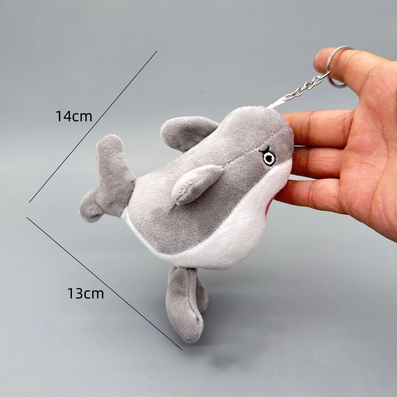 Simpatico squalo peluche farcito portachiavi giocattoli animali squalo bambole portachiavi regali peculici squalo portachiavi ciondolo borsa accessori giocattoli per bambini