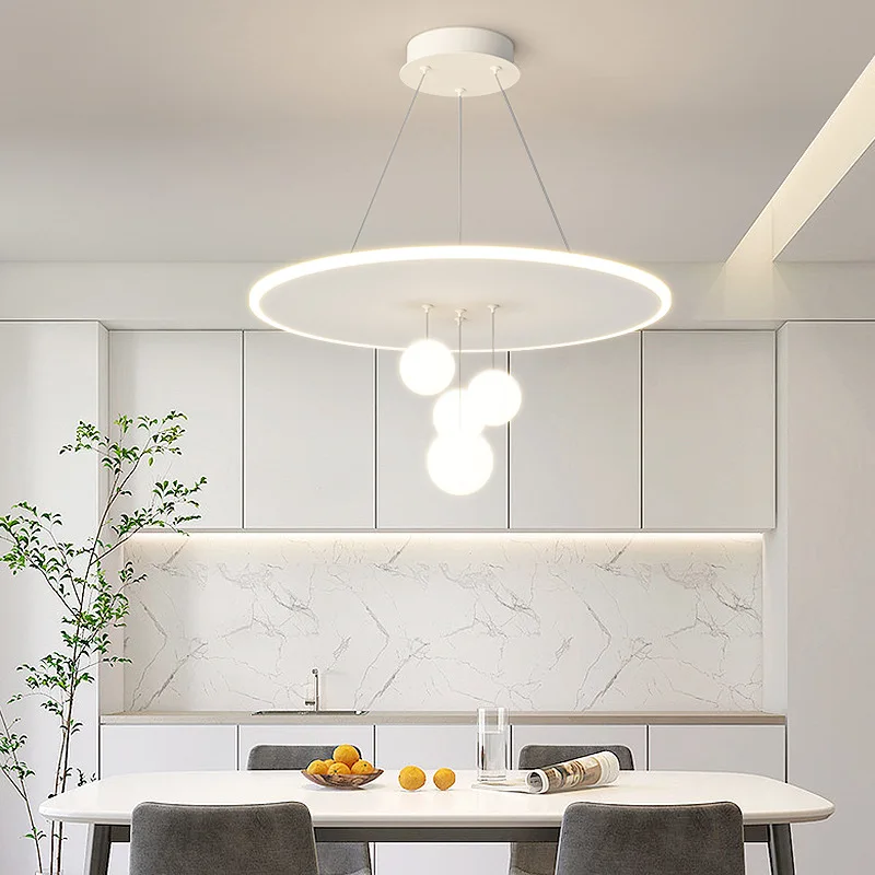 

Nordic Living Room Chandelier Round for Led Minimalist Circular Dining Room Designer Luxury Minimalist Bedroom Creative Fixture