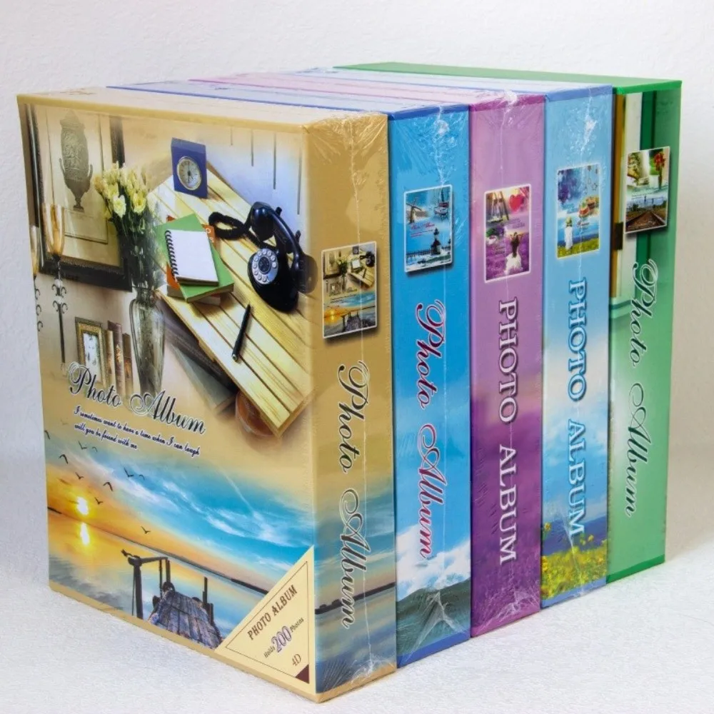 New 6 Inch 200 Pockets Photo Album Laminated Insert Pocket Slip-in Picture Albums Large Capacity Photo Storage Photo Collection