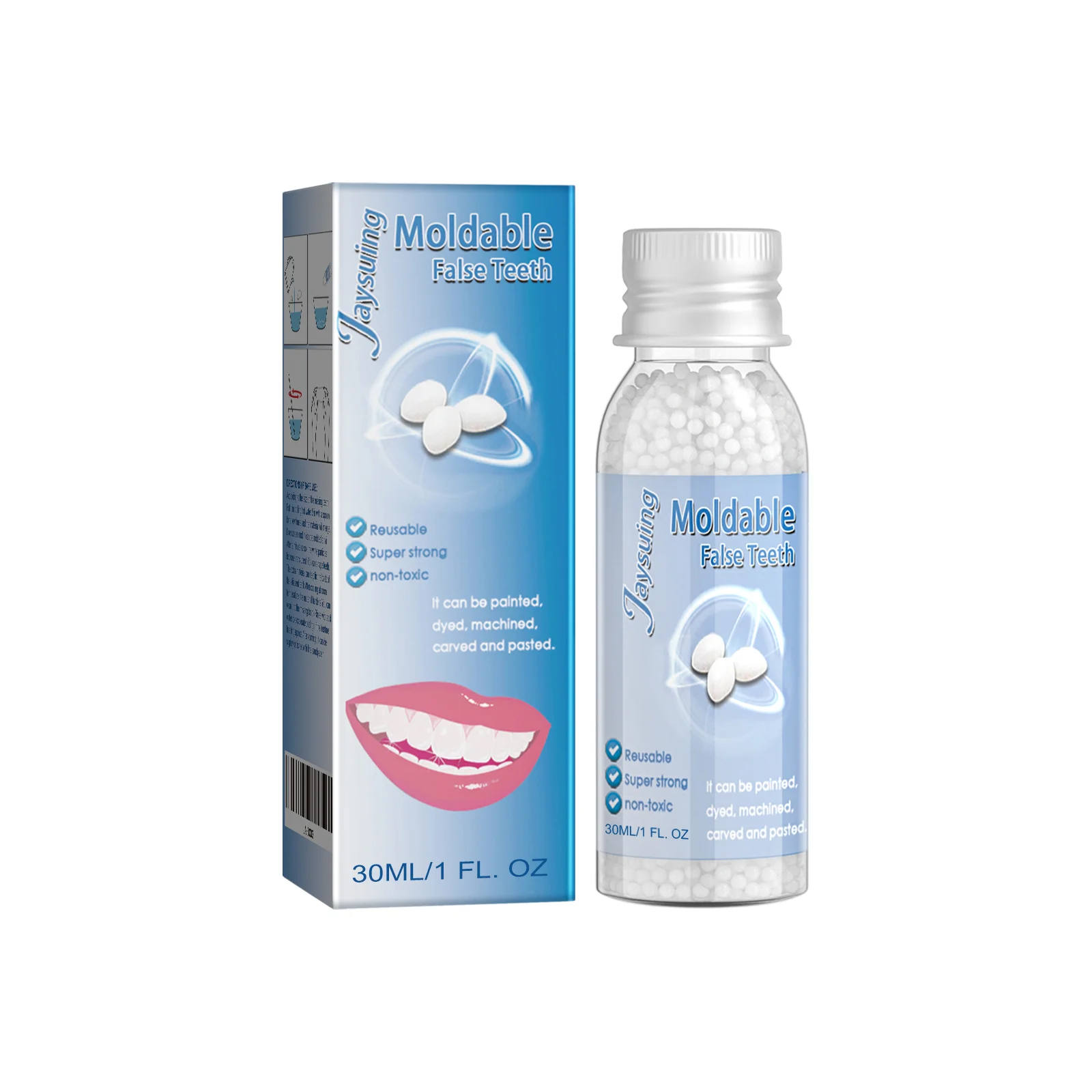 Molded Resin - Party Temporary Teeth Decoration Diy Role-Playing Temporary Restoration Model Clay Beads Are Reusable Moldable