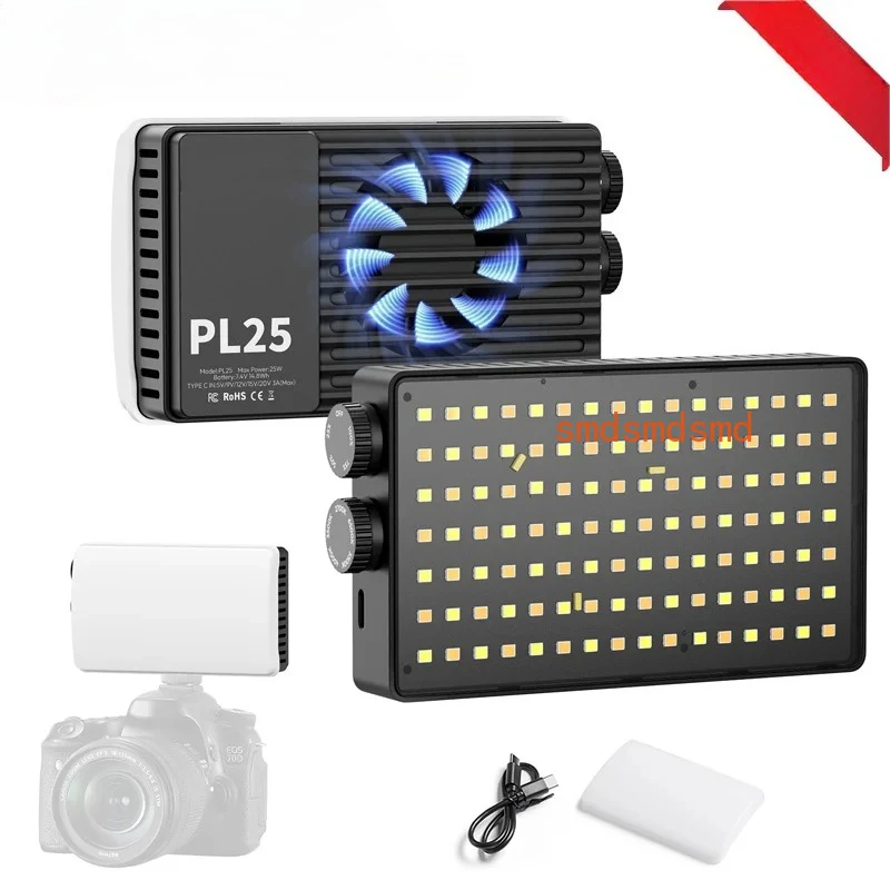 

PL25 25W Led Light Photography Handheld High Power Pocket Video Light Bi Color Photo Fill Lighting for Camera Sony Canon