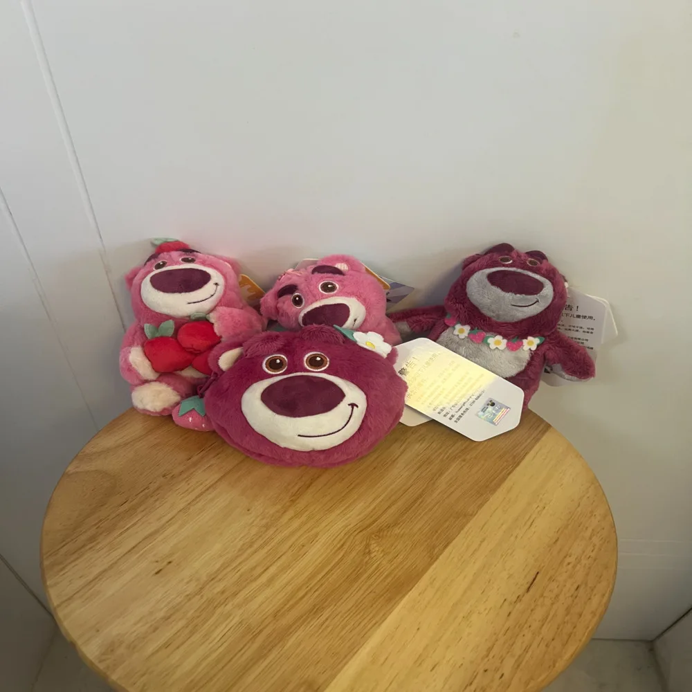 Genuine Disney Stitch Lotso Plush Toys Keychain Pendant Accessories Cute Cartoon Stuffed Doll Key Ring Toys Key Chain Gift