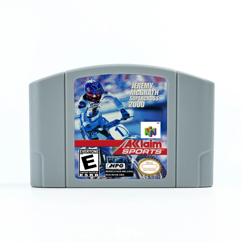 

Jeremy McGrath Supercross 2000 for Retro 64 Bit Game Cartridge USA Version NTSC FormatChidren Gift Gaming