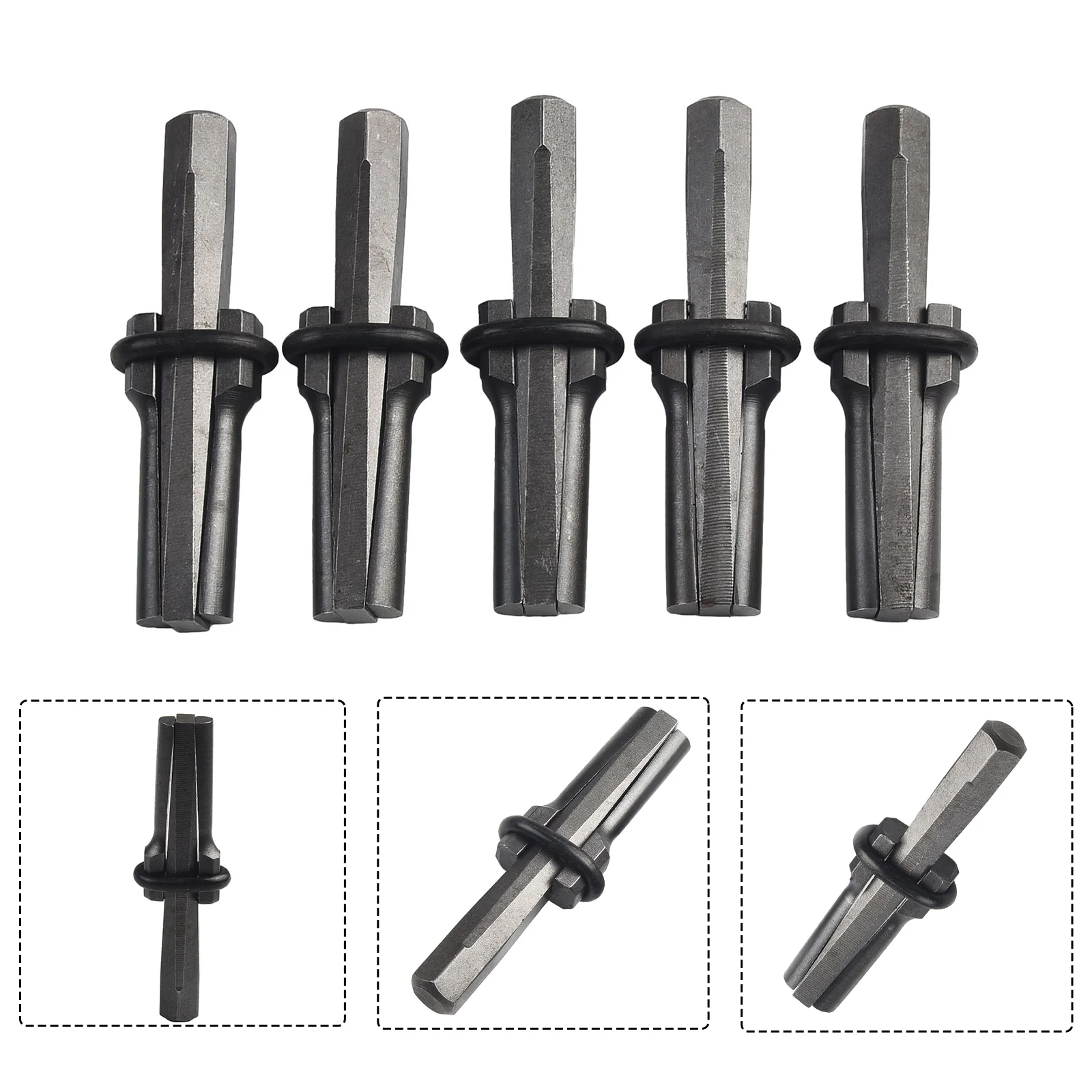 

5Pcs Rock Stone Splitters 14/16/18mm Plug Wedges And Feather Shims Concrete Rock Stone Splitter Hand Tools Stone Splitting Tool