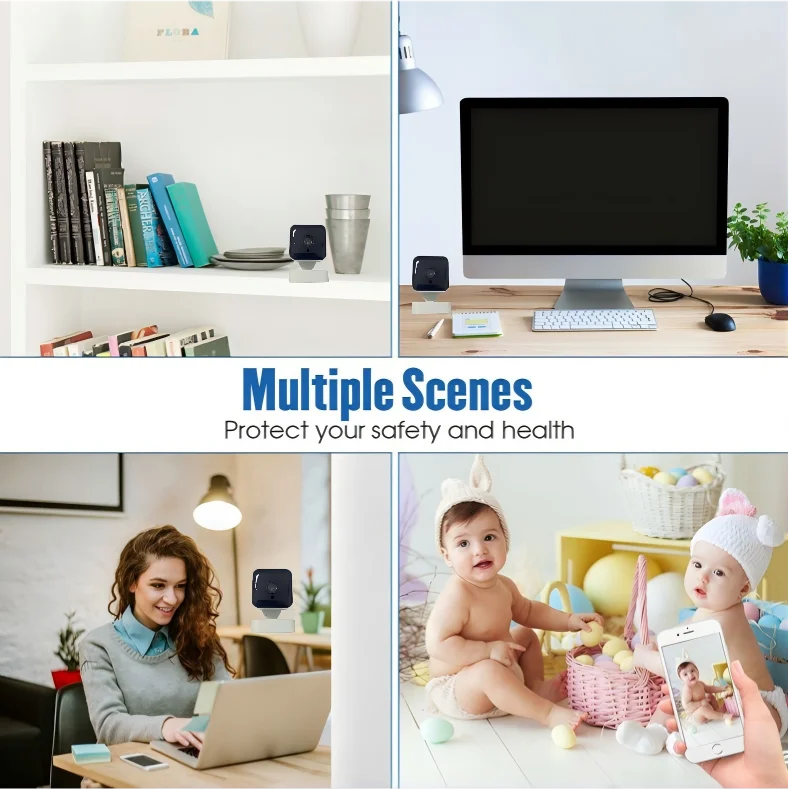 Mini Window Camera Replaces Outdoor Cameras 2.4/5GHz WiFi Camera 3MP Resolution Full-Color Night Vision Through Window Camera