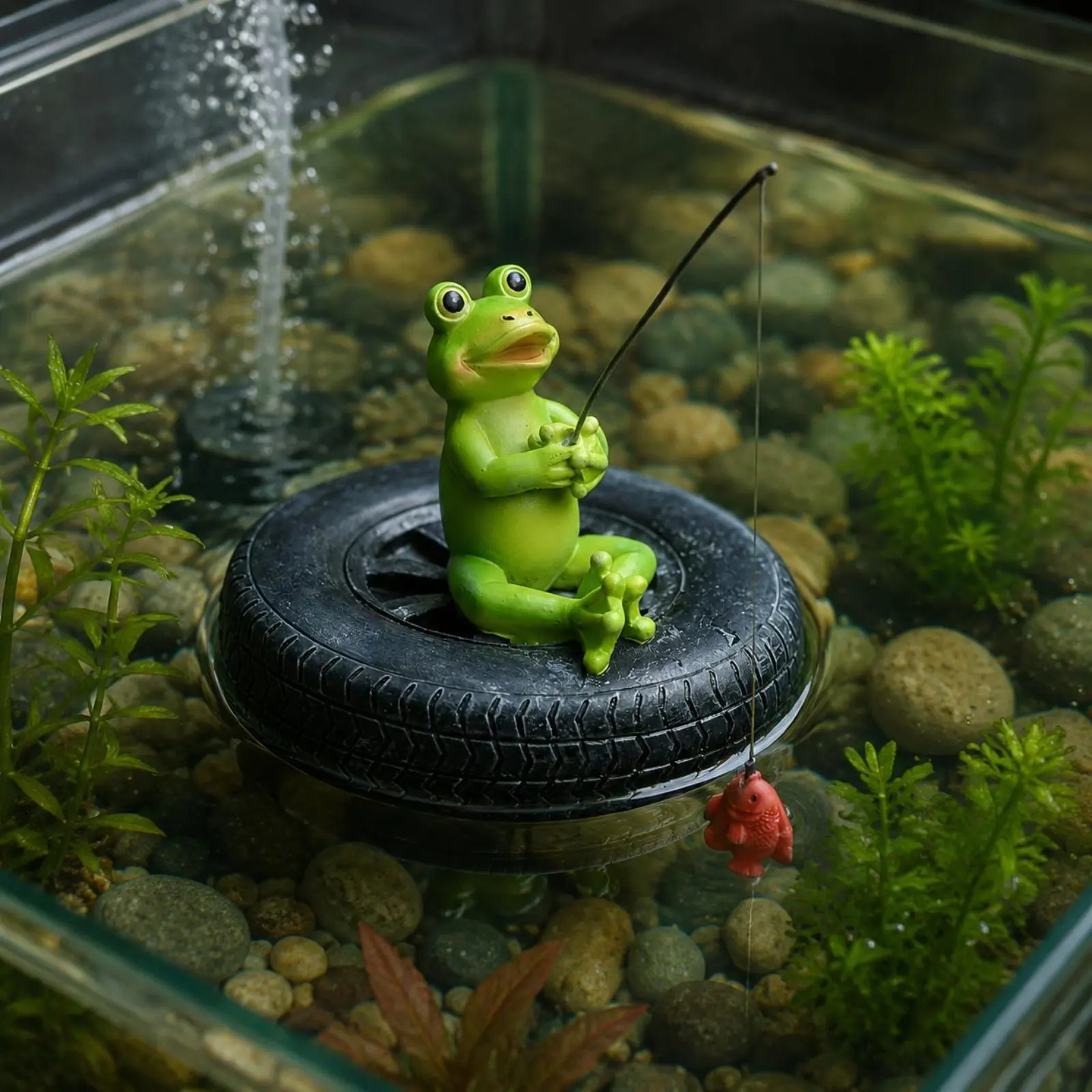 Floating Frog Ornament Painted Floating Frog Decor Decorative Playful Design for Aquariums