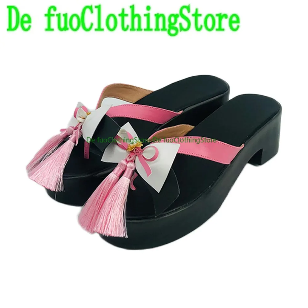 

Defuo Genshin Impact Kamisato Ayaka Cosplay Shoes Anime Boots Anime Game Role-playing Shoes And Boots Halloween Party