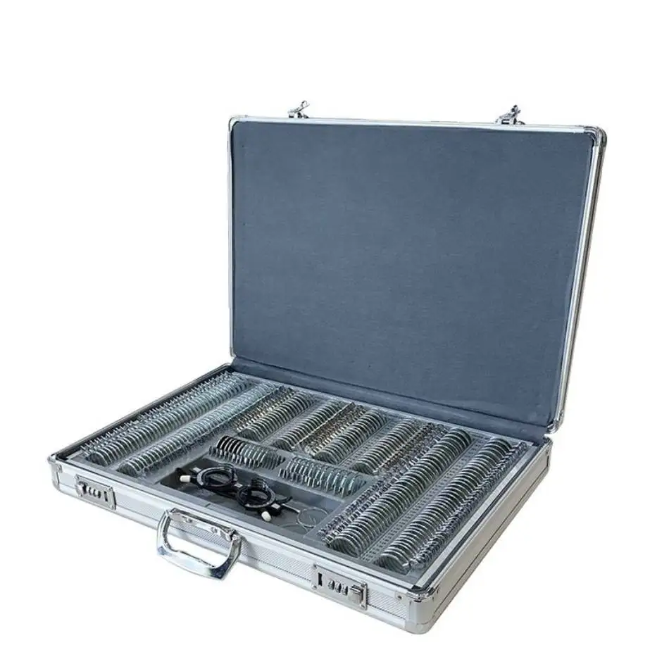 

Ophthalmic Equipment Optometry Testing Visual Acuity Optical 266 Pieces Metal Rim Case Storage Box Progressive Trial Lens Set