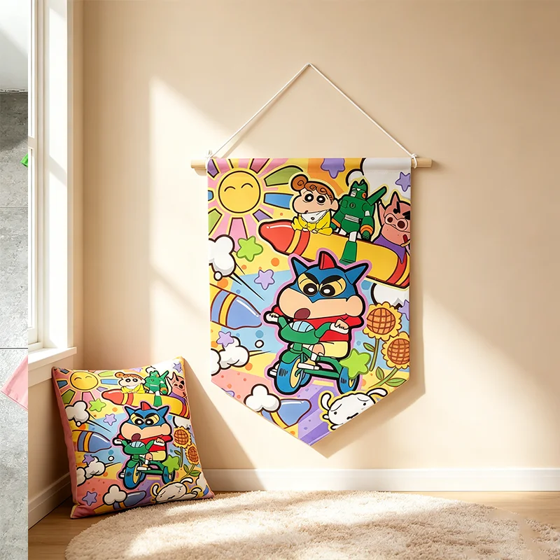 Crayon Shin-chan Flagge Niedliches Cartoon-Anime-Banner Wanddekoration Wohnzimmer Hängende Fotohintergrund-Requisiten Fans Heim- und Wohnheim-Dekor