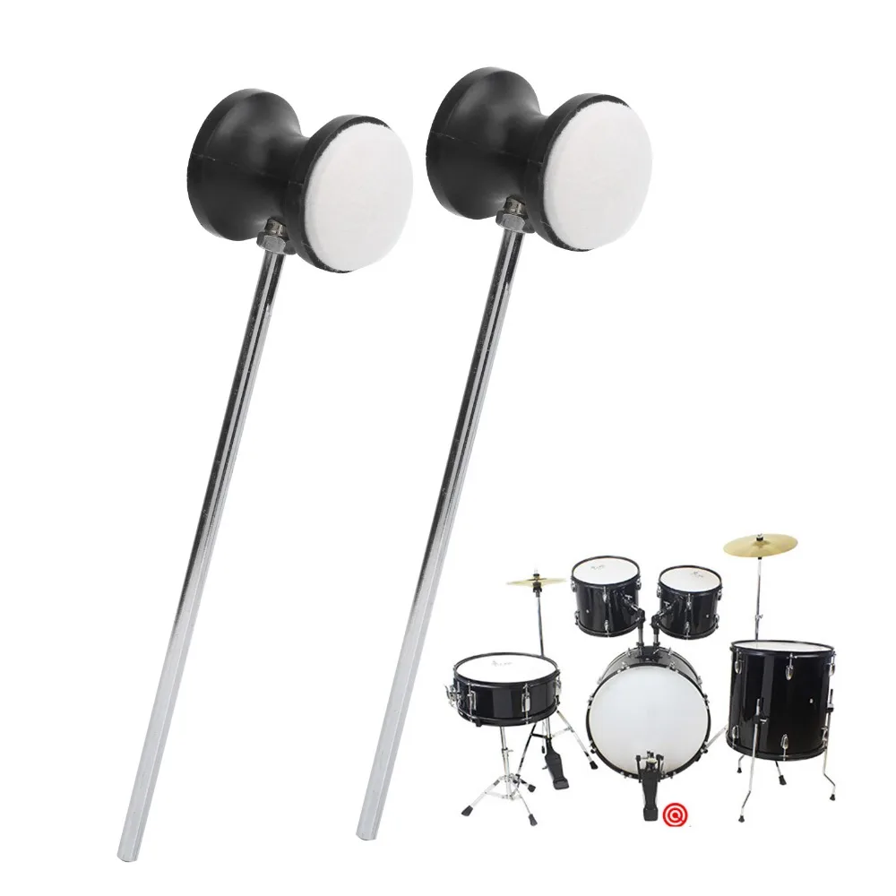 ​2Pcs Double Sided Drum Pedal Beater​ ​Felt Head​ Drum Mallet​ ​Double Kick Pedal Beater​ ​Pedal Hammer​ ​Stainless Steel Shaft​