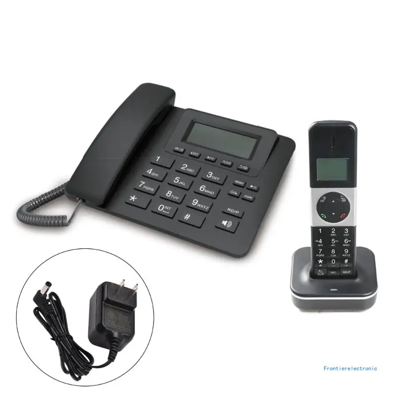 1Set D2002TAM-D Landline Phone with Answering Machine Cordless Telephone with Caller Display Big Button Telephones DropShipping