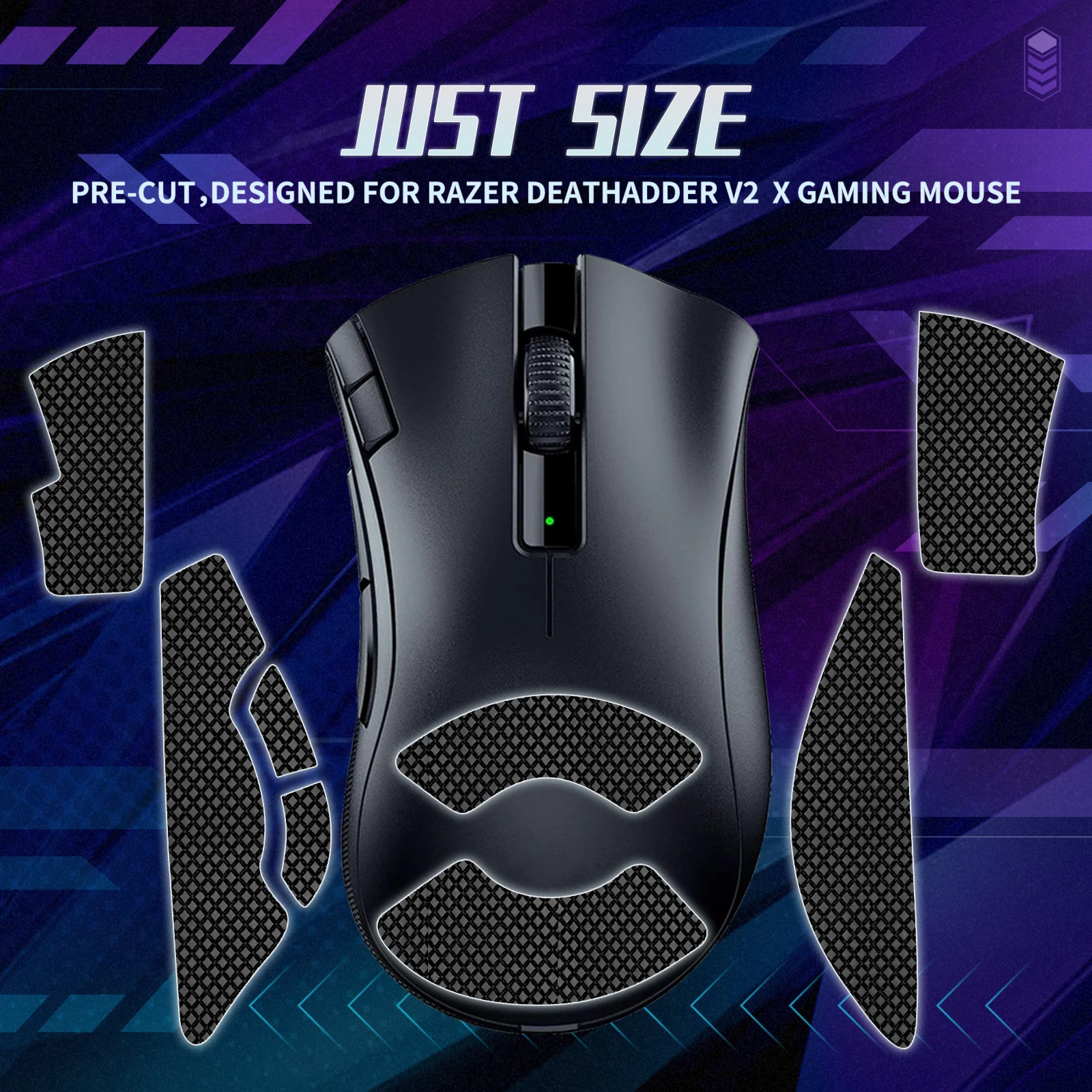 Fita adesiva para mouse TALONGAMES, para mouse sem fio Razer Deathadde V2 X, absorção de suor da palma, aderência antiderrapante, corte para caber, fácil de aplicar