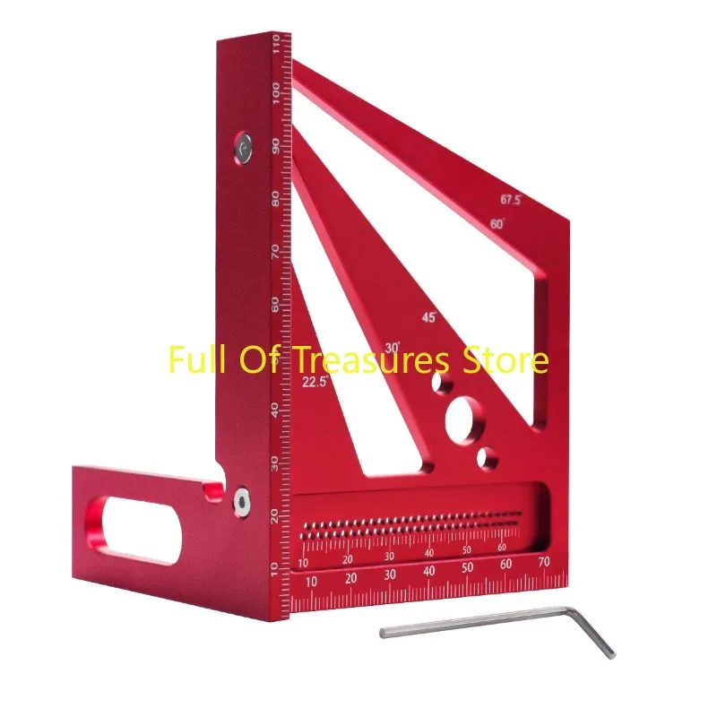 Fourth generation carpenter's square ruler, triangle ruler, aluminum alloy square ruler, right angle ruler, marking hole