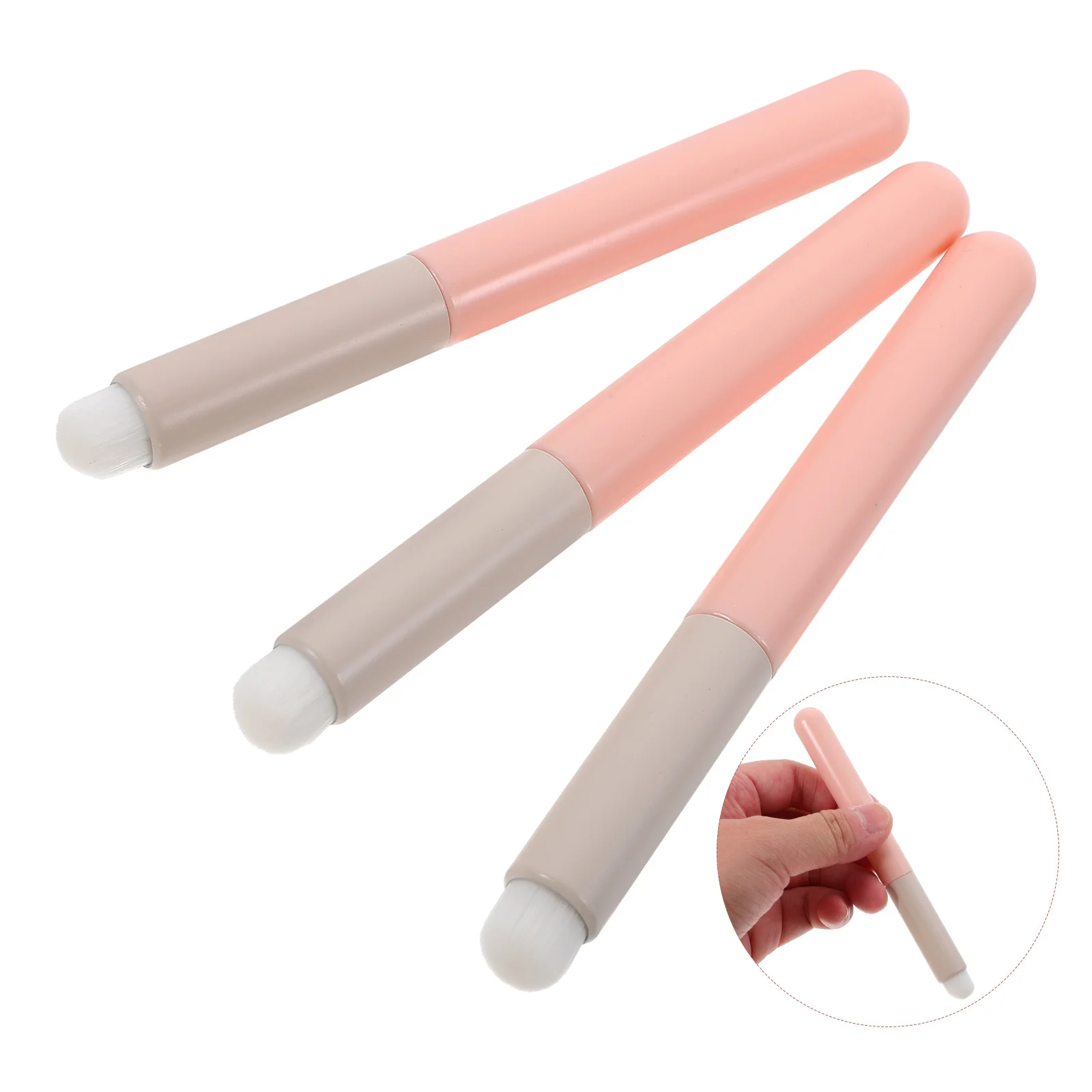 ชุดแปรงทาปาก 3 ชิ้น แปรงทาลิปสติกแบบมีด้ามจับตามหลักสรีรศาสตร์สำหรับผู้หญิง แปรงแต่งหน้าจับง่ายสำหรับลิปกลอส บาล์ม ครีม คอนซีลเลอร์ พกพาสะดวก