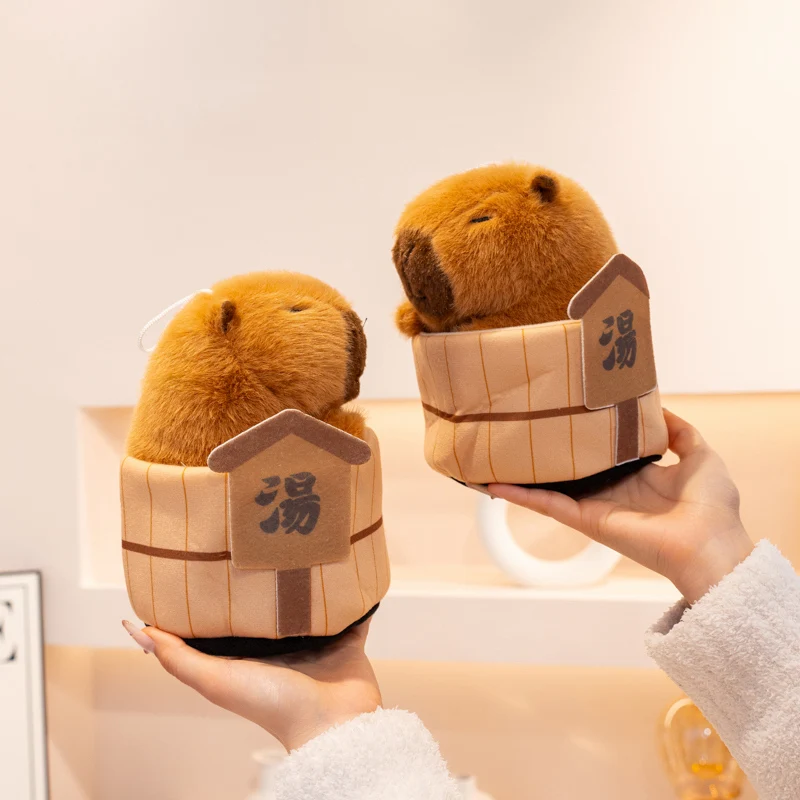 الإبداعية الاستحمام كابيبارا ألعاب من القطيفة لطيف أفخم حوض الاستحمام قلادة جميلة المفاتيح على ظهره ديكور أفخم