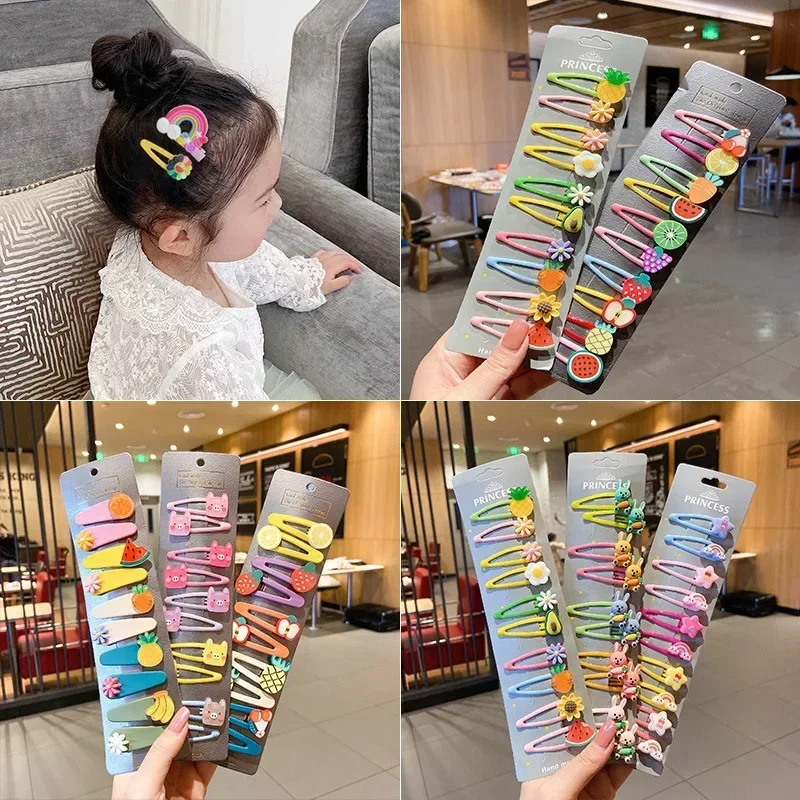 10pcs Hair Accessories Clips Pinzas Para El Cabello Girls Pince Cheveux Pins Bands Accessoire Pinzas Para El Pelo Bow Pin Pince