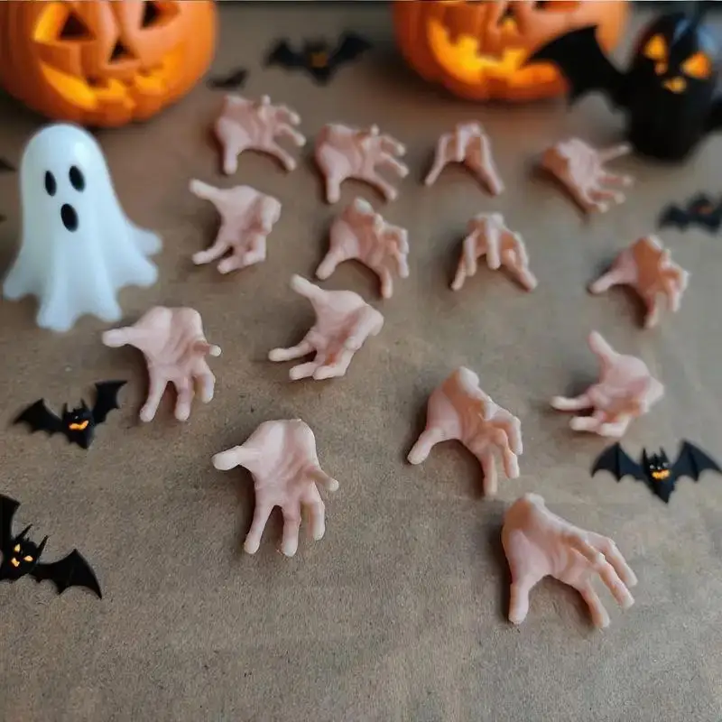 Ensemble de mains miniatures en plastique réalistes, 8/15/36 pièces, faux membres blancs pour décorations d'halloween et de fête d'anniversaire