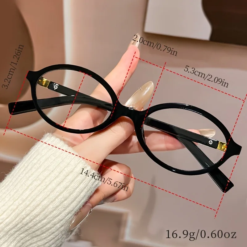 Klassische kleine ovale Damenbrille mit kleinem Rahmen, Anti-Blaulicht, schlichtem und elegantem Rahmen und leichtem Material – Detail 7