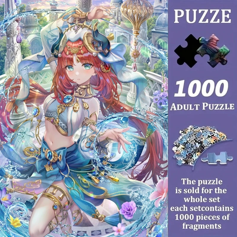 

500/1000 Pieces Jigsaw Genshin Impact Game Jigsaw Puzzle Educational Toy for Kids Children 's Games Christmas Gift