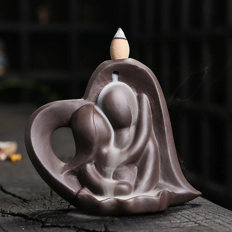 

Purple Clay Backflow Incense Burner Craft Ornament Creative European and American Valentine's Day Sandalwood Backflow Incense Bu