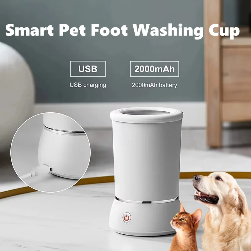 

Electric Dog Paw Cleaner Automatic Pet Foot Washer Portable Paw Clean Cup Rechargeable Dog Paw Cleaner With Silicone Brushes