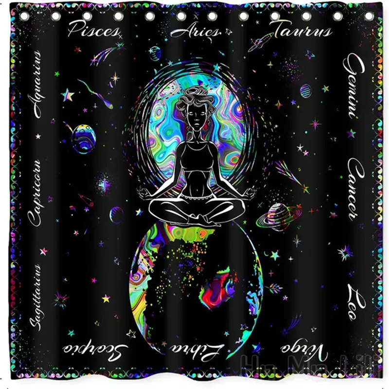 

Йога, медитирующая леди на космосе, занавеска для душа, очки-ленивец с пиццей, новые горизонты солнечной системы, аксессуары для ванной комнаты