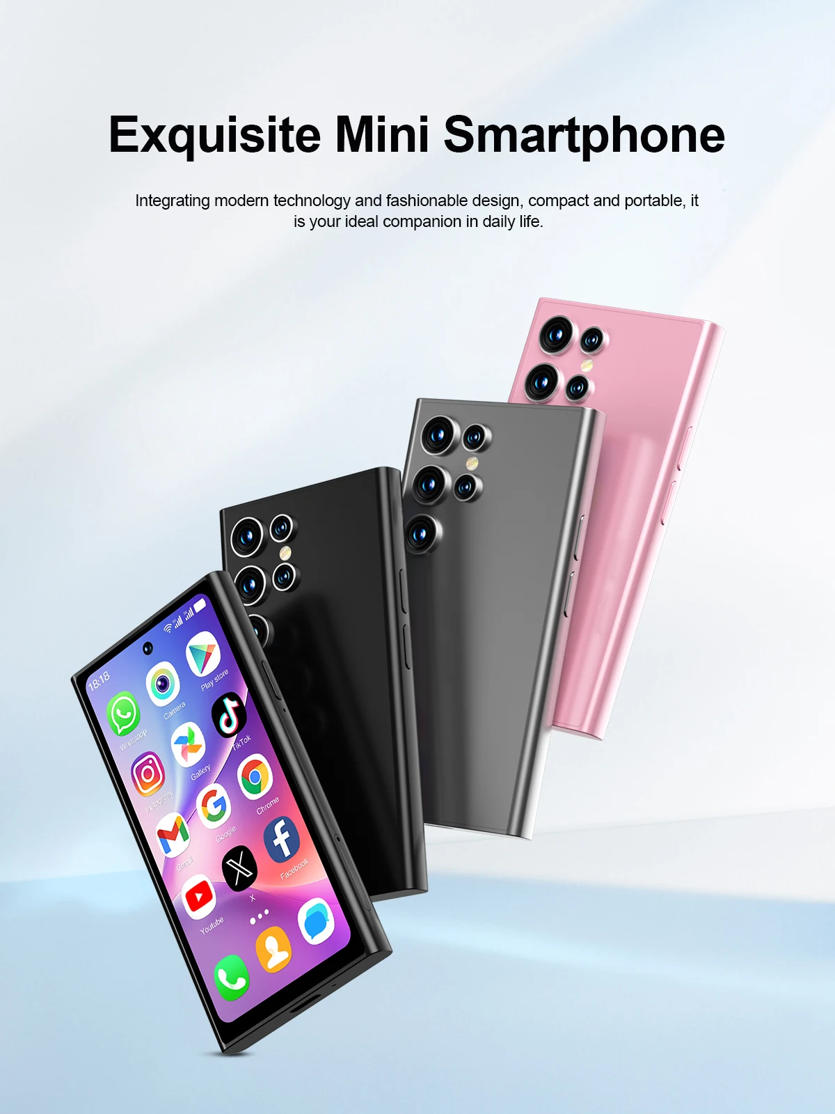 SERVO S27 MINI Android OS Mini Smartphone 4G LTE 16GB/64GB ROM Play Store WiFi Face Unlock 2 SIM 4.0" Pocket Small Smart Phones