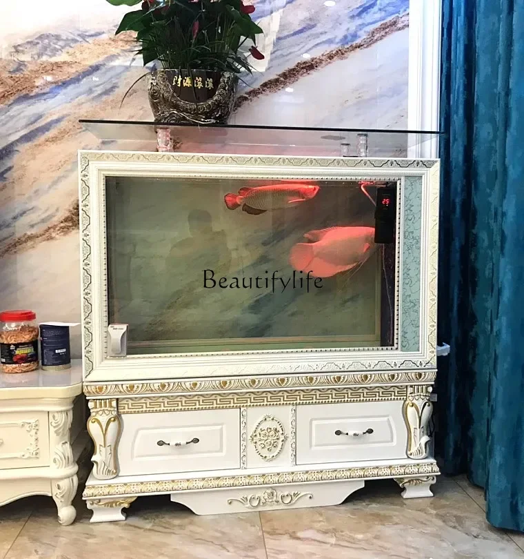 European fish tank aquarium living room household lazy oxygenation silent screen partition  ecological water free  h