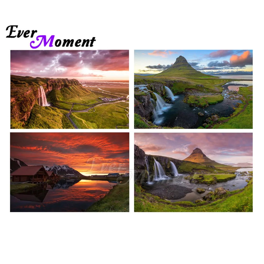 

Ever Moment Colorful Landscape Paint Diamond Mountain Diamond Painting Full Square Resin Drill Scenic Wall Decoration ASF2391