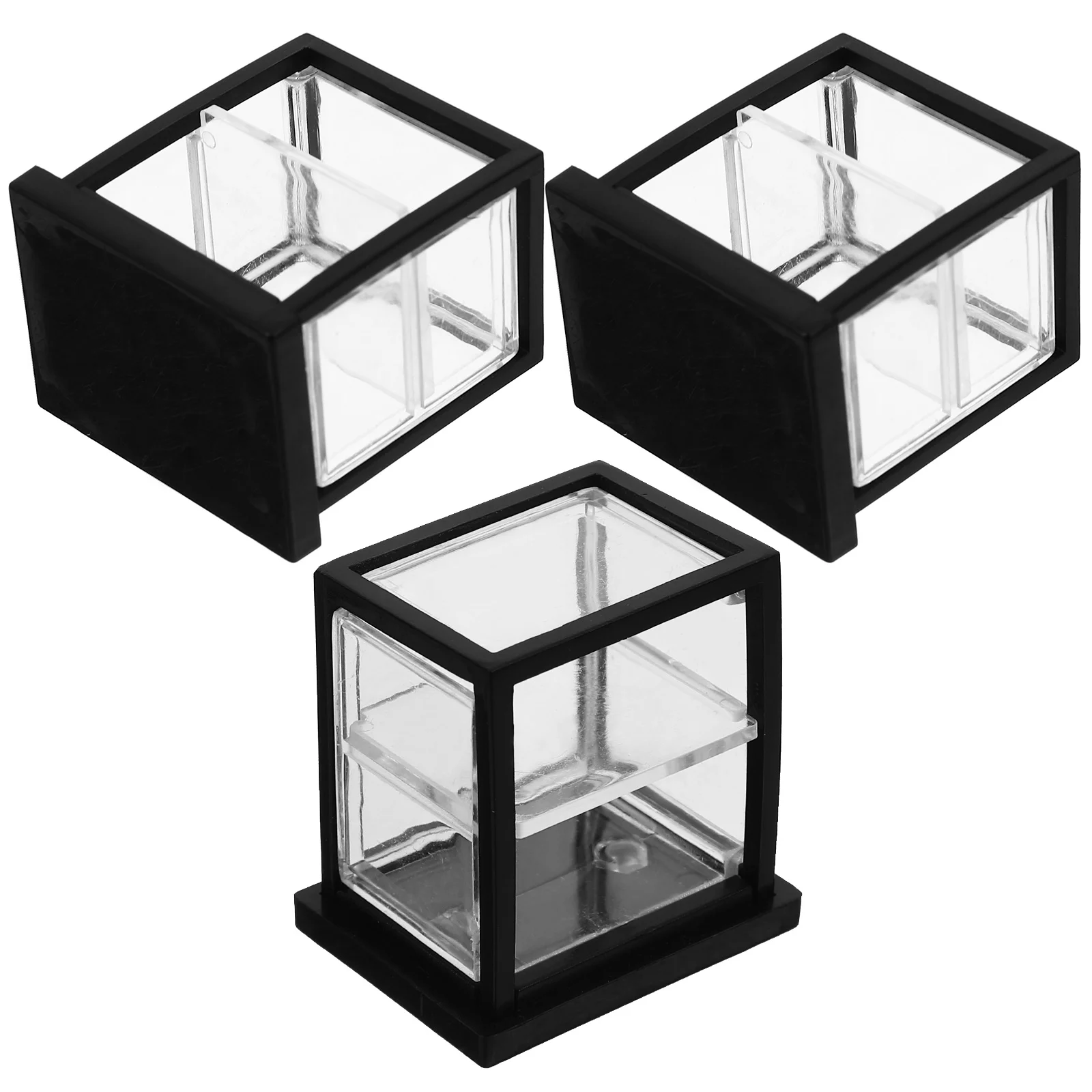 3 Pcs Dollhouse Display Case Miniature Cabinets Store Model Showcase Ornament Acrylic Simulation Cake