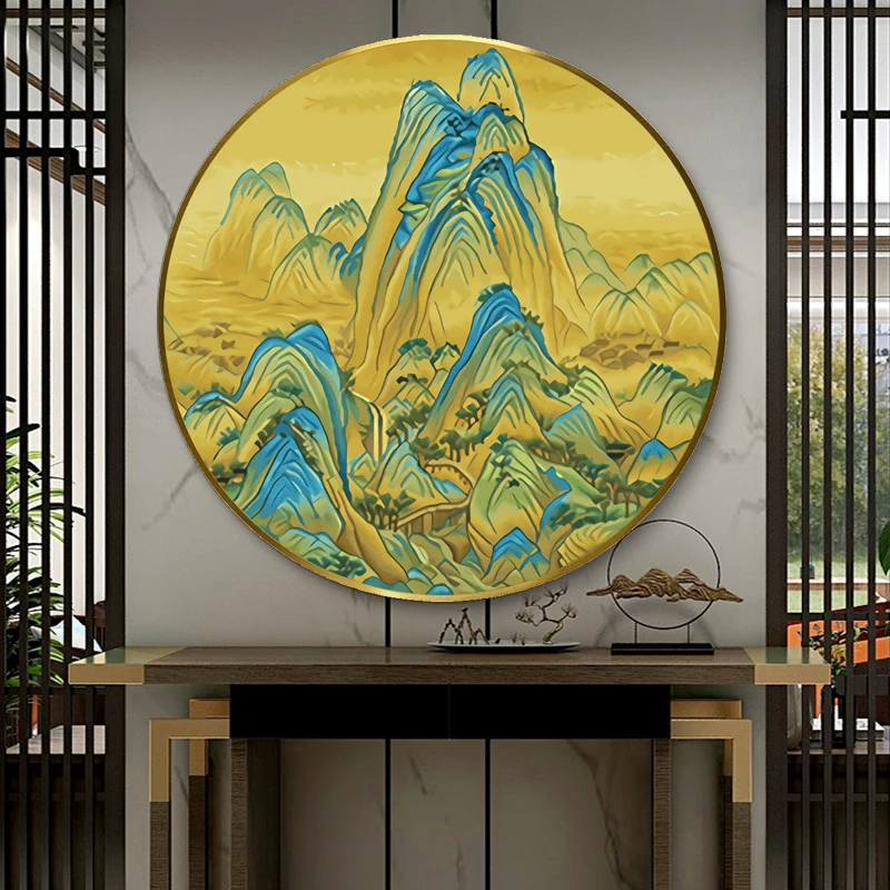 

New 2024 Diamond Painting Cross Stitch Kit Mountain River Diamond Embroidery round for Living Room Restaurant Study Room
