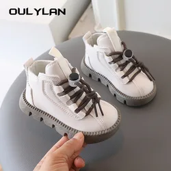 Children's Walking Shoes 1-6 Year Old Kids Boots Boys Girls Fashion Leather Short Boots Spring Autumn Windbreak Shoes