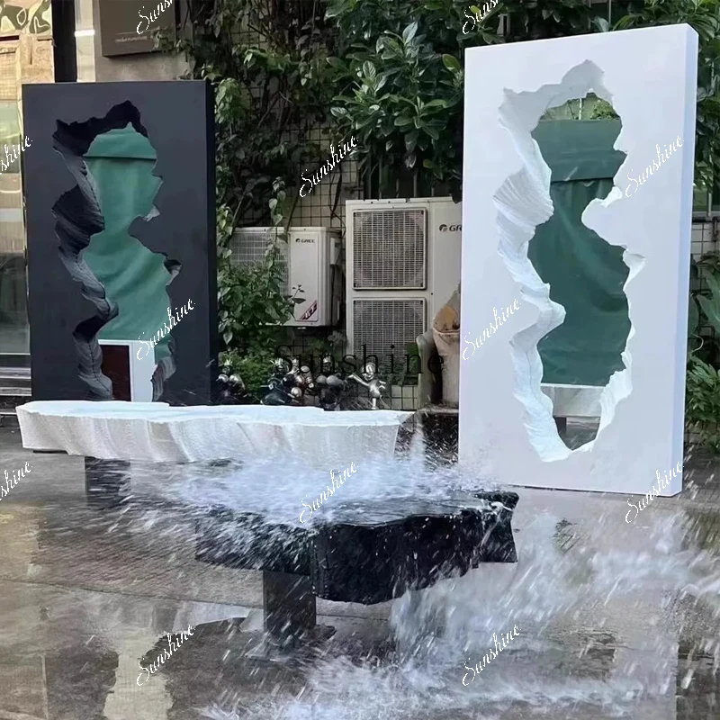 

Nordic creative irregular fiberglass fiberglass minimalist luxury full-family full-length mirror FT