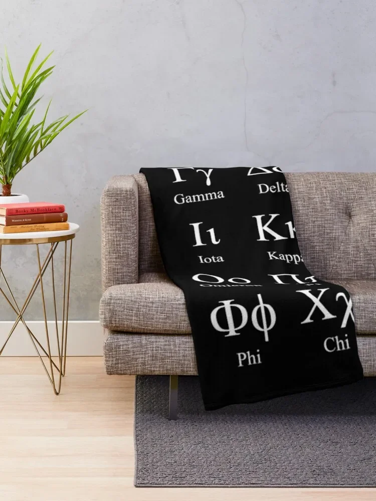 The Greek Alphabet Throw Blanket Furrys Fashion Sofas Blankets