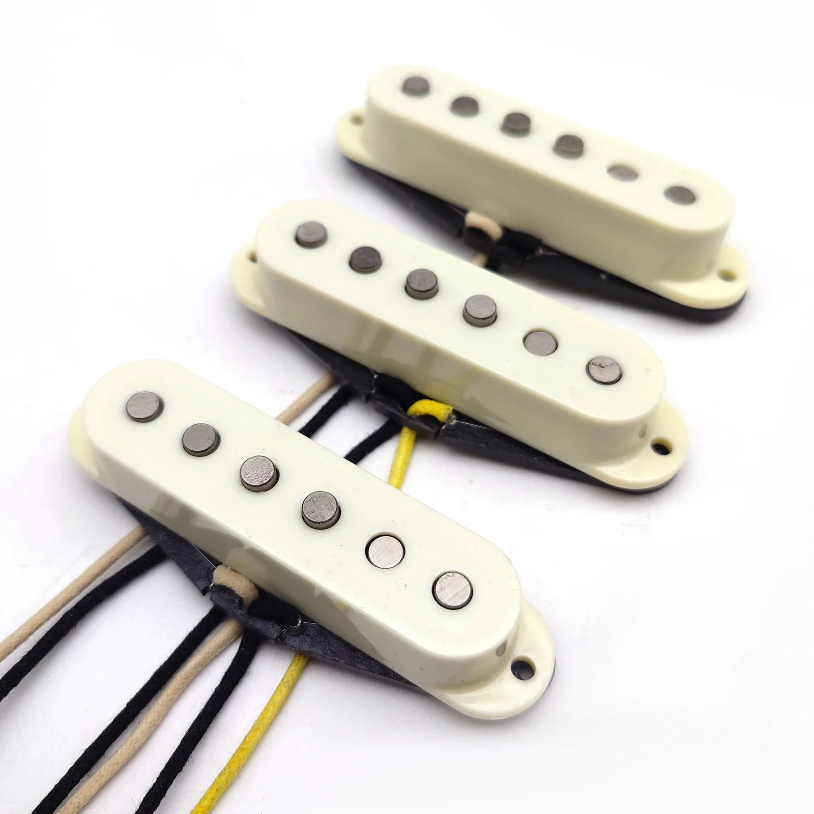 SSS Pure Silver-Wound Elektrische Gitaar Pickups 50S Halsbrug Midden Pickup Set voor ST Gitaren Vervangende Onderdelen