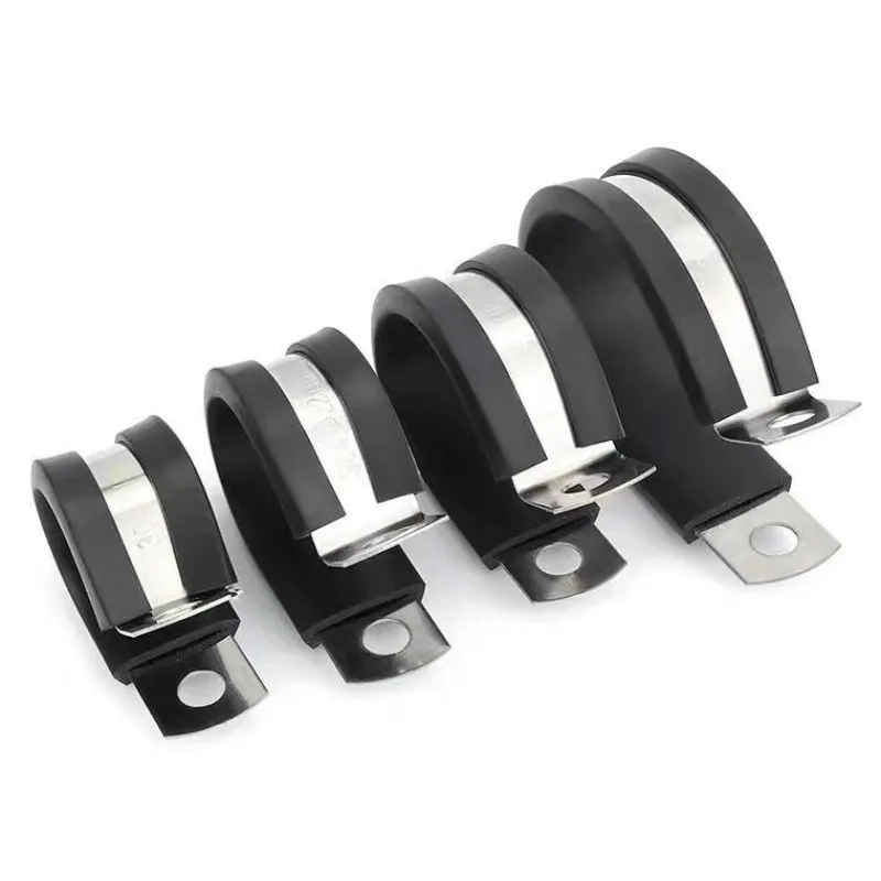 10PCS Insulated Wire Clamps Stainless Steel Cable Clamp Plumbing Pipe Hose Clamps Fuel Lines Tube Holders Fixed Bracket Fastener