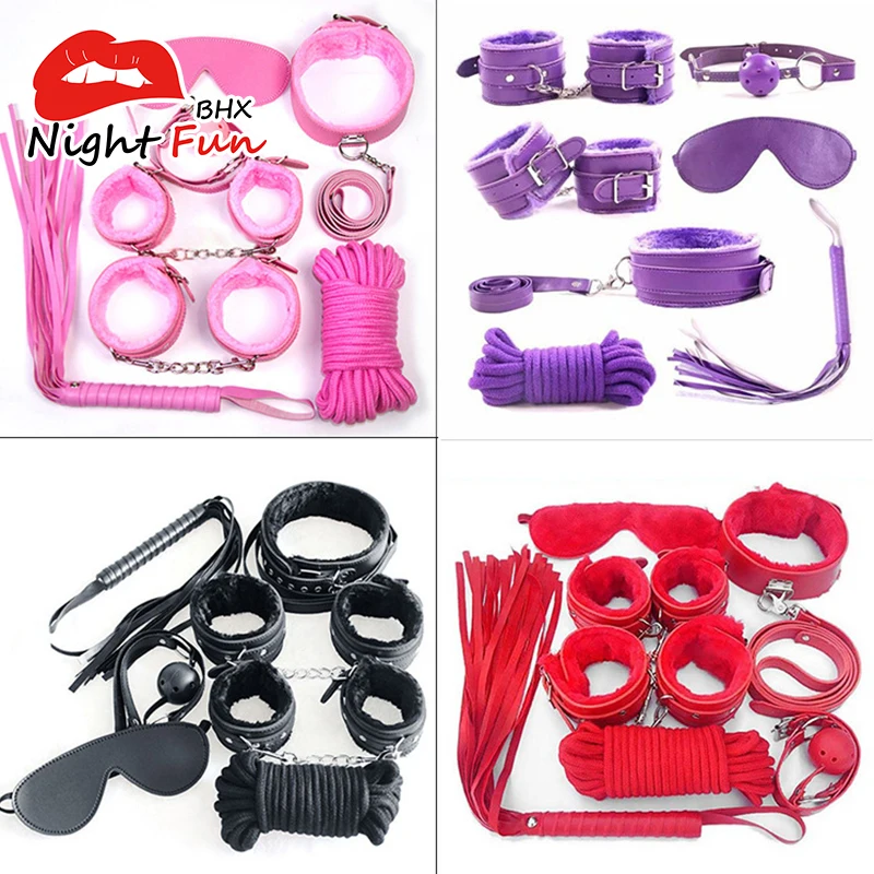 Adult Games Erotic Sex Toys BDSM Bondage Restraints Handcuffs Whip Fetish Erotic Gadgets Woman Adult Couples Slave Neck Collar