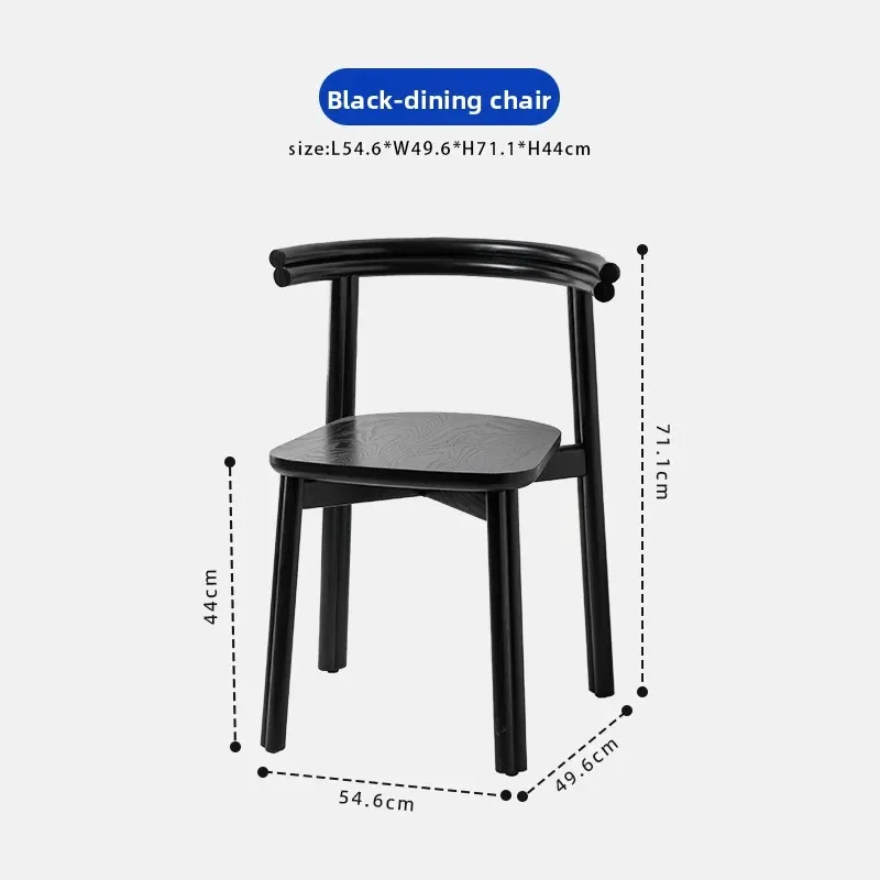 เก้าอี้ทานอาหารไม้เนื้อแข็ง ร้านอาหารอิตาเลียน โรงแรมบีแอนด์บี เก้าอี้ไม้แอชสีดำ