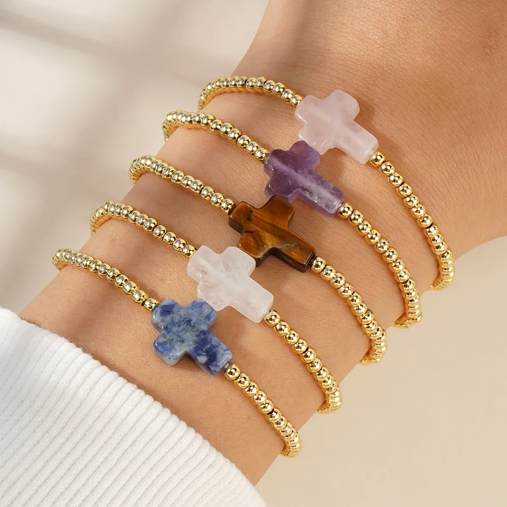 

10 шт., оптовая продажа, браслет из золотых бусин, браслет ручной работы в религиозном стиле, ювелирные изделия, подарок