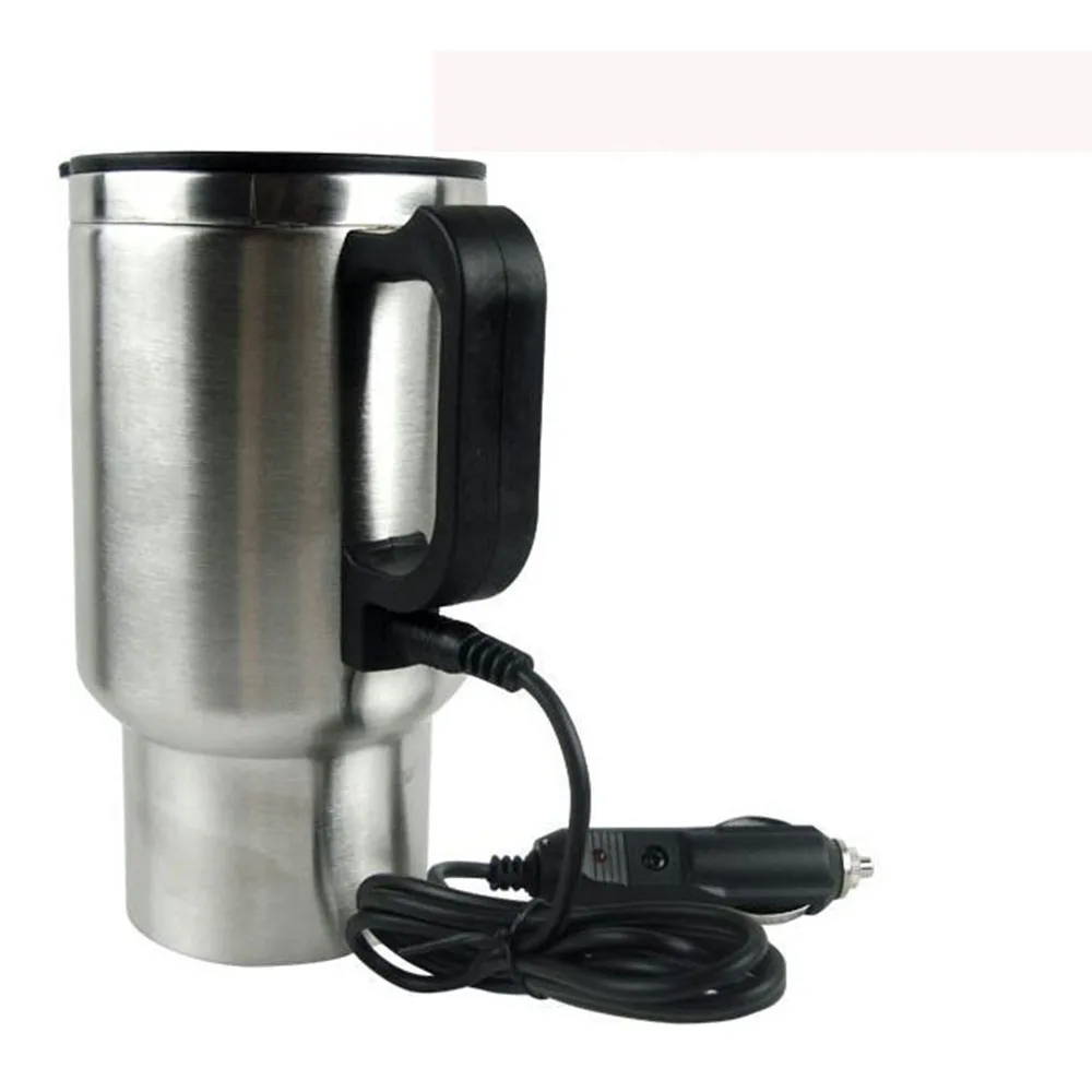 Car Heating Cup Kettle  450ml Electric  Car Travel Cup  Cigarette Lighter Adapter Style Stainless Steel Thermos Accessories 12V