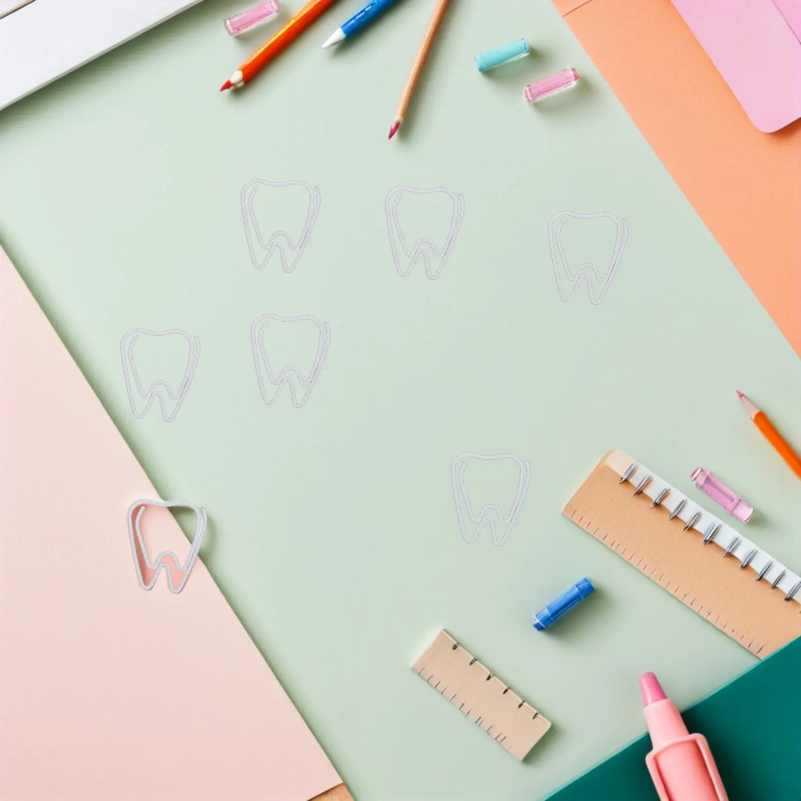 150pcs-paper-clips-tooth-shaped-white-metal-office-school-journaling-decorative-bookmark-clips-document-organizer