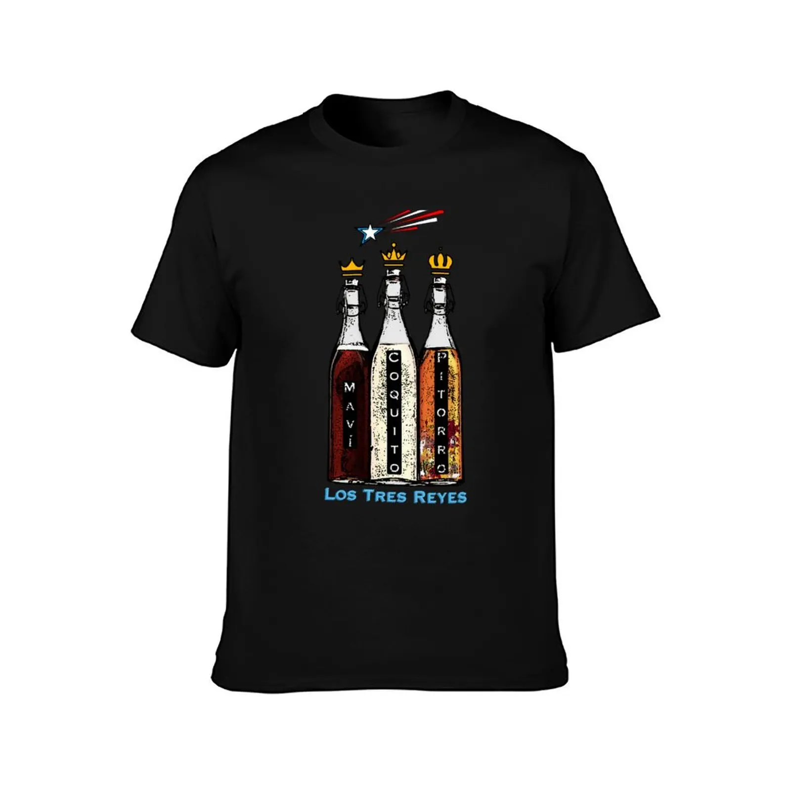 Los Tres Reyes Puerto Rico Mavi, Coquito, Pitorro, Boricua Traditional Drinks T-Shirt Plus Size All Match Tee Shirt T-Shirt