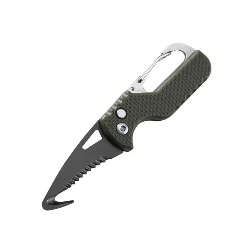 Portable Folding Knife Express Parcel Knife Stainless Serrated Hook Cutter Outdoor Camping Carry-on Survival Tool Box Opener