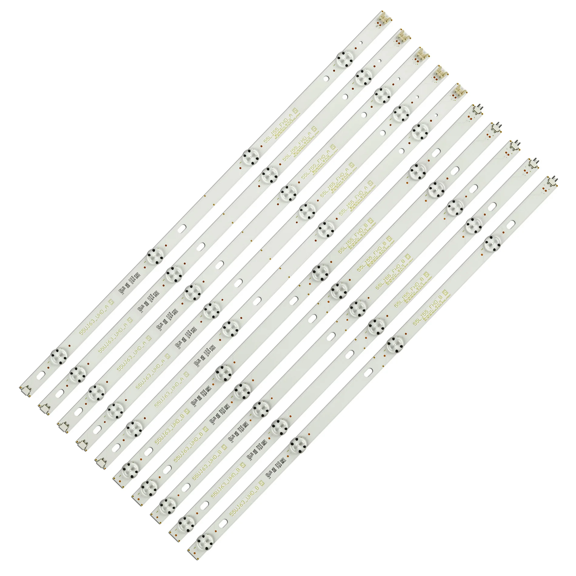 Nowe 10 sztuk/zestaw paski podświetlające LED do telewizora 55 "55UK6100 55UJ6307 55UJ630Y 55LJ5500 55UJ6560 55UJ6350 55UJ635 55UJ670V 55LJ6105W