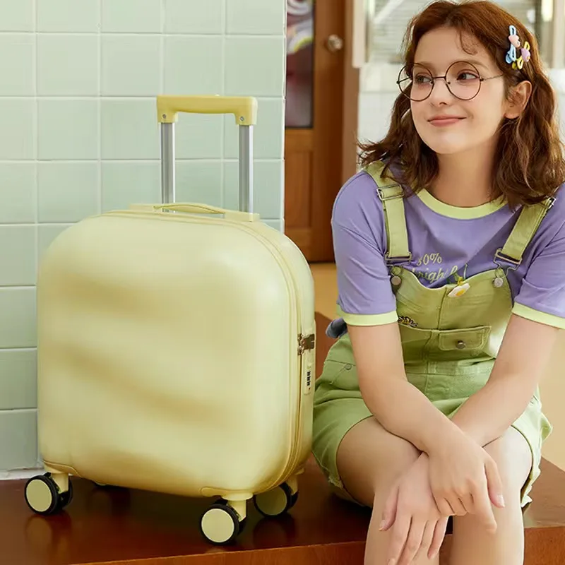 Valise à roulettes de grande capacité pour étudiants, valise à roulettes, cabine tournante, sac à bagages, bagage à main, boîte à mot de passe d'embarquement pour enfants, 18 po