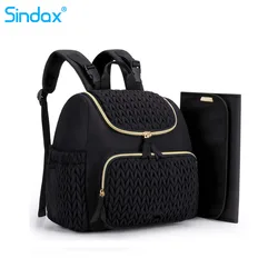 Sac à langer de grande capacité pour maman, sac à dos pour poussette de bébé, sac de voyage en plein air, sac de rechange avec poche isolée, coussin proxy