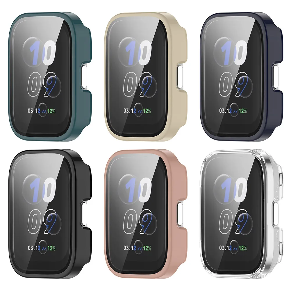 

Case Glass Screen Protector Full Protective Cover Bumper Watch Case with Screen Protector for Amazfit Bip 5 Unity Accessories