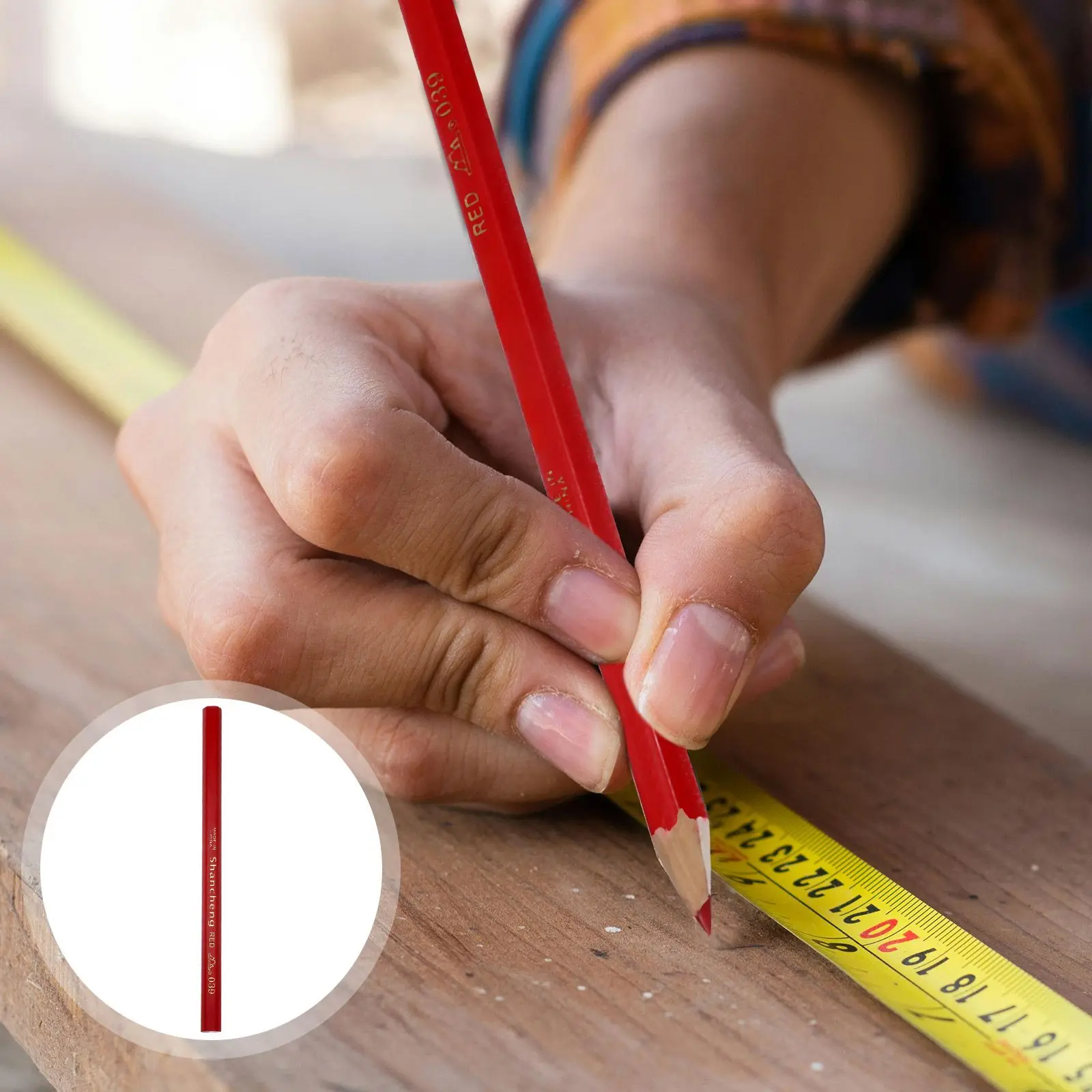 20Pcs Six Angle Pencils Large Thick Construction Marking Woodworking Drawing Supplies Paper Wrapped Carpenter Bulk