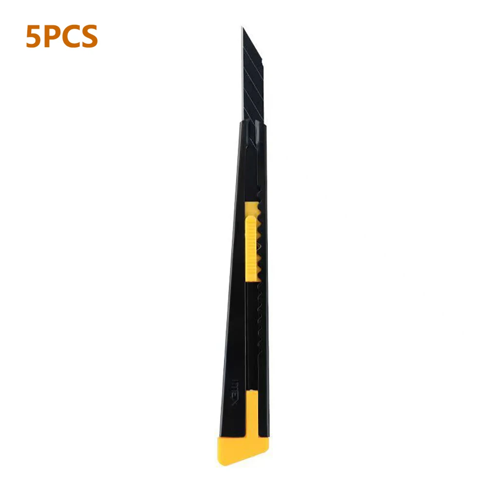 5pcs SK5 Stainless Steel Utility Knife 9mm 60° Edge Small Slender Utility Knife 13-Segment Blade Wallpaper Art Cutter Knife Mini